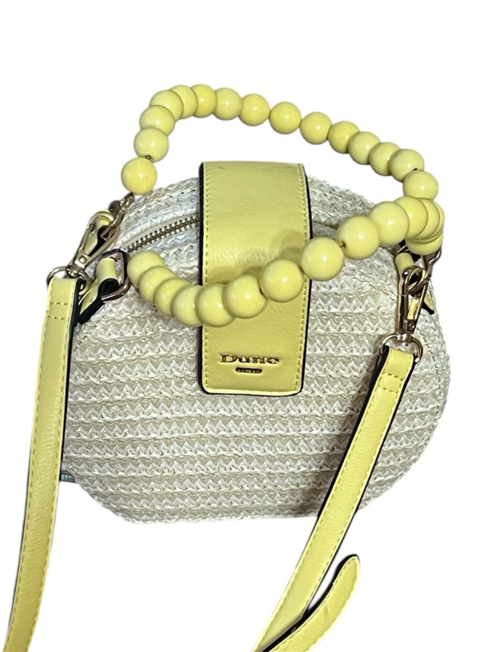 Dune London Cream & Yellow Beaded Mini Crossbody